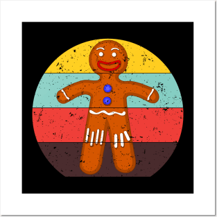 Gingerbread Retro Vintage Distressed Sweet Cookie Foodie Design Posters and Art